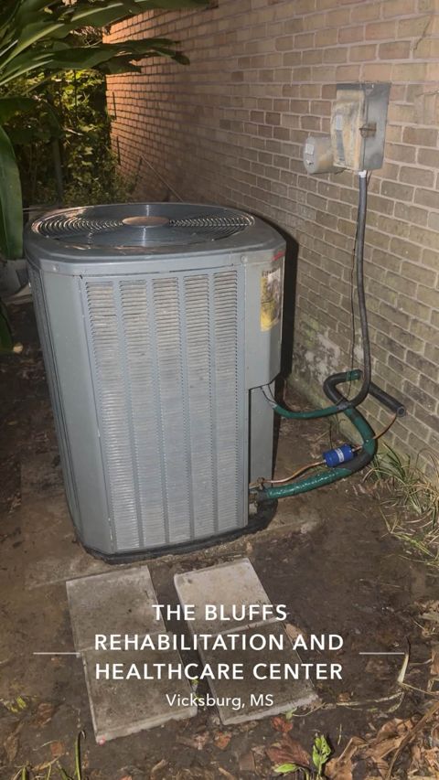 New outdoor A/C unit installed in the same spot, Vicksburg