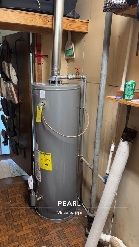 New water heater installed and hooked up, Pearl